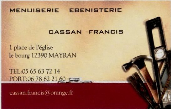 Carte de visite de CASSAN Menuiserie